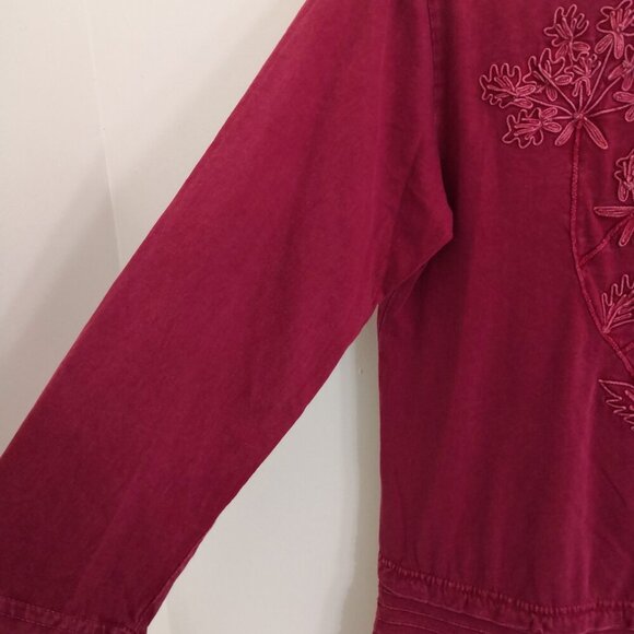 Avani 100% Cotton Embroidered Floral Top Asymmetry Size M - Picture 3 of 5